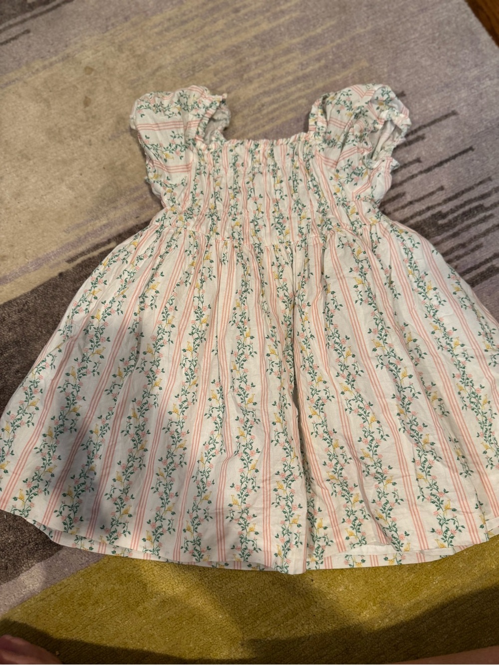 Edgehill Collection Pink Floral Stripe Smocked Sundress